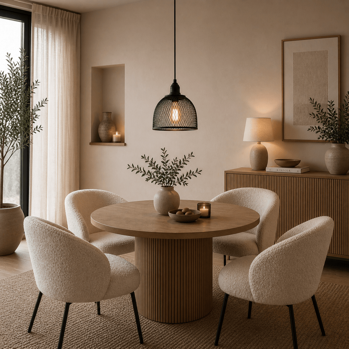Hanglampen - Hanglamp zwart Metaal – Gaas structuur - 25 cm - 1 - lichts – Hudson - Dimehouse