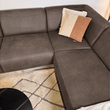 Hoekbank antraciet robuust eco-leer Barin - rechts