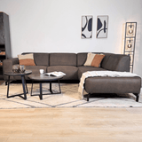 Hoekbank antraciet robuust eco-leer Barin - rechts