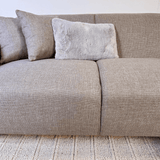 Hoekbank met compacte lounge beige gerecyclede stof Moby - rechts