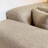 Hoekbank met compacte lounge beige gerecyclede stof Moby - rechts