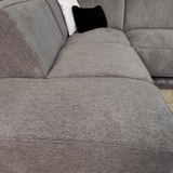 Hoekbank taupe chenille gemêleerd Ravi – rechts