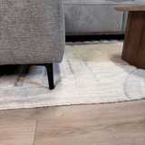 Hoekbank taupe chenille gemêleerd Ravi – rechts