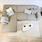Hoekbank met compacte lounge beige gerecyclede stof Moby - links