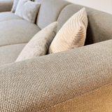 Hoekbank met compacte lounge beige gerecyclede stof Moby - rechts