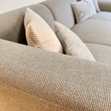 Hoekbank met compacte lounge beige gerecyclede stof Moby - links