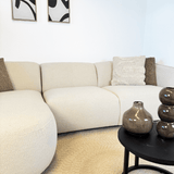 Hoekbank organische vorm crème bouclé Sophie - links