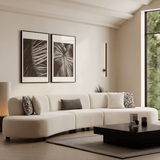 Hoekbank Beige gemêleerde stof organisch Pars - XXXL 390 cm sfeerfoto in modern interieur