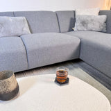 Hoekbank met compacte lounge grijsblauw gerecyclede stof Moby - rechts