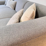 Hoekbank met compacte lounge grijsblauw gerecyclede stof Moby - rechts