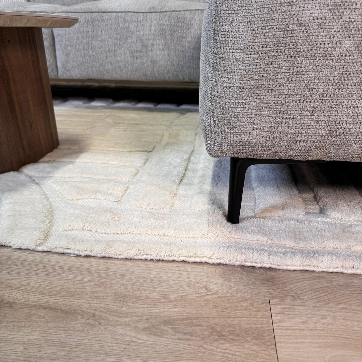 Hoekbank grijs chenille gemêleerd Ravi – rechts