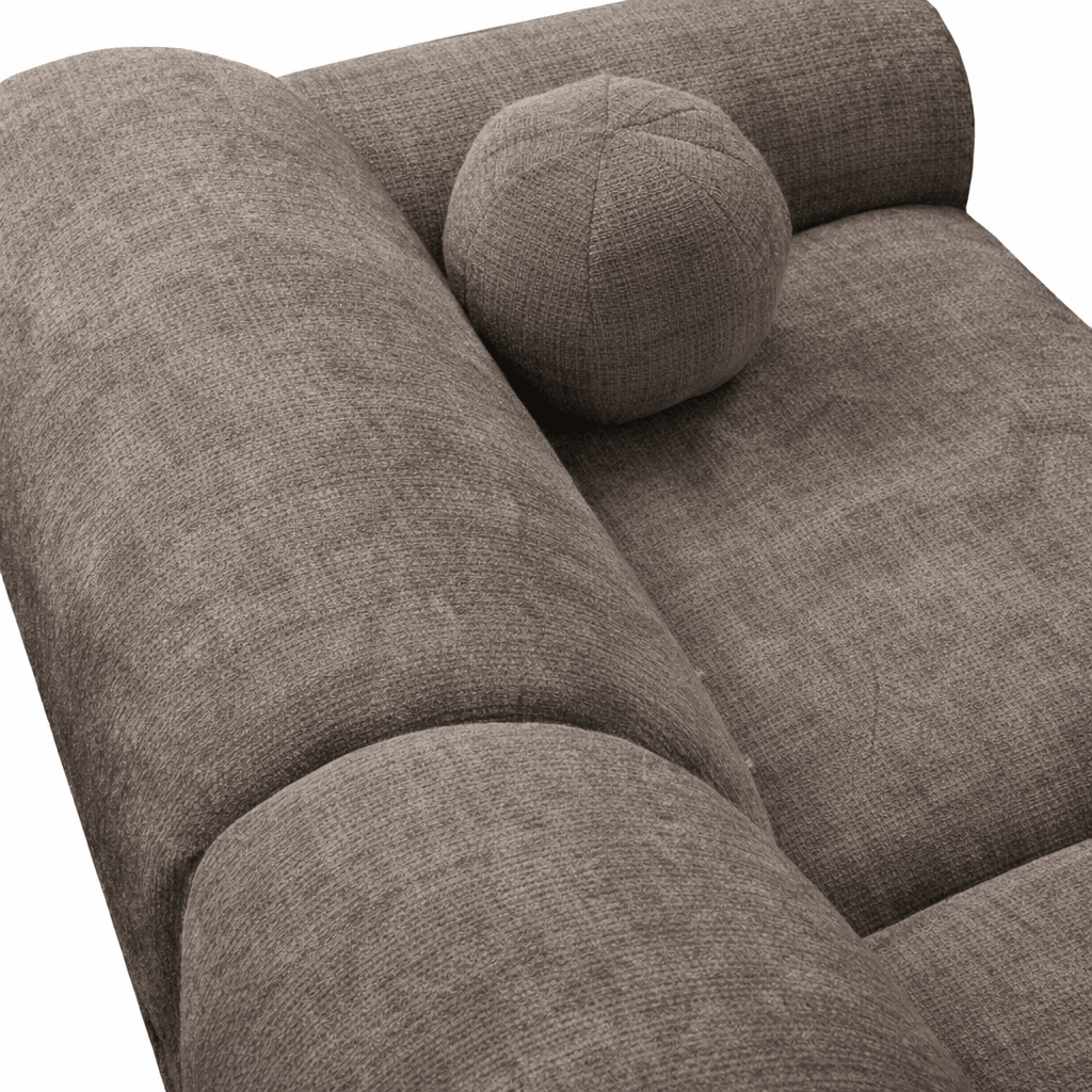 Hoekbank met lounge taupe chenille stof Shane - rechts