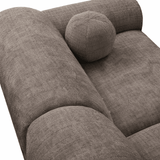 Hoekbank met lounge taupe chenille stof Shane - rechts