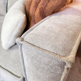 Hoekbank met chaise longue beige chenille Yara - links