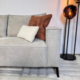 Hoekbank met chaise longue beige chenille Yara - links