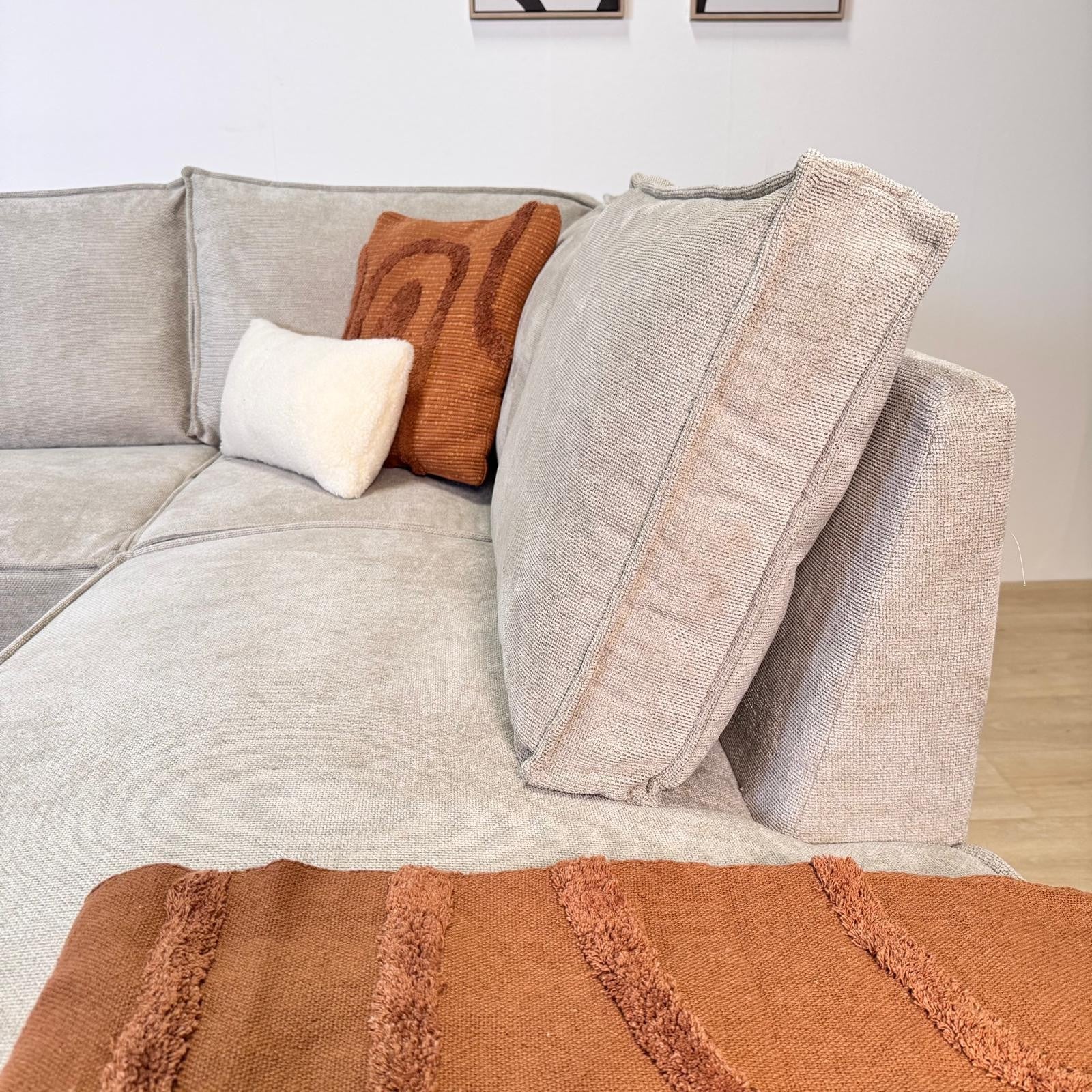 Hoekbank Yara chaise longue rechts beige | Dimehouse