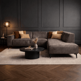 Industriële hoekbank antraciet eco-leer Brisbane - rechts