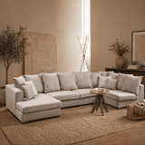 Hoekbank beige U-opstelling - polyester - 380 cm - Colorado