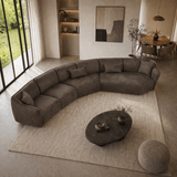 Banken - Hoekbank bruin antraciet microvezel - 7 persoons - Mentis - Dimehouse