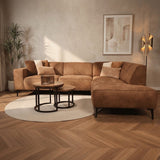 Industriële hoekbank cognac eco-leer Brisbane - rechts