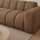 Banken-Hoekbank met lounge koper velvet structuurstof - strepen - links - Brix-Dimehouse