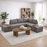 Banken - Slaapbank taupe stof - XXL 280 x 210 - Rechts - Fly - Dimehouse