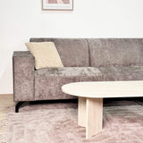 Hoekbank met chaise longue taupe chenille stof Manon - rechts