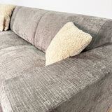 Hoekbank met chaise longue taupe chenille stof Manon - links