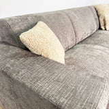 Hoekbank met chaise longue taupe chenille stof Manon - rechts