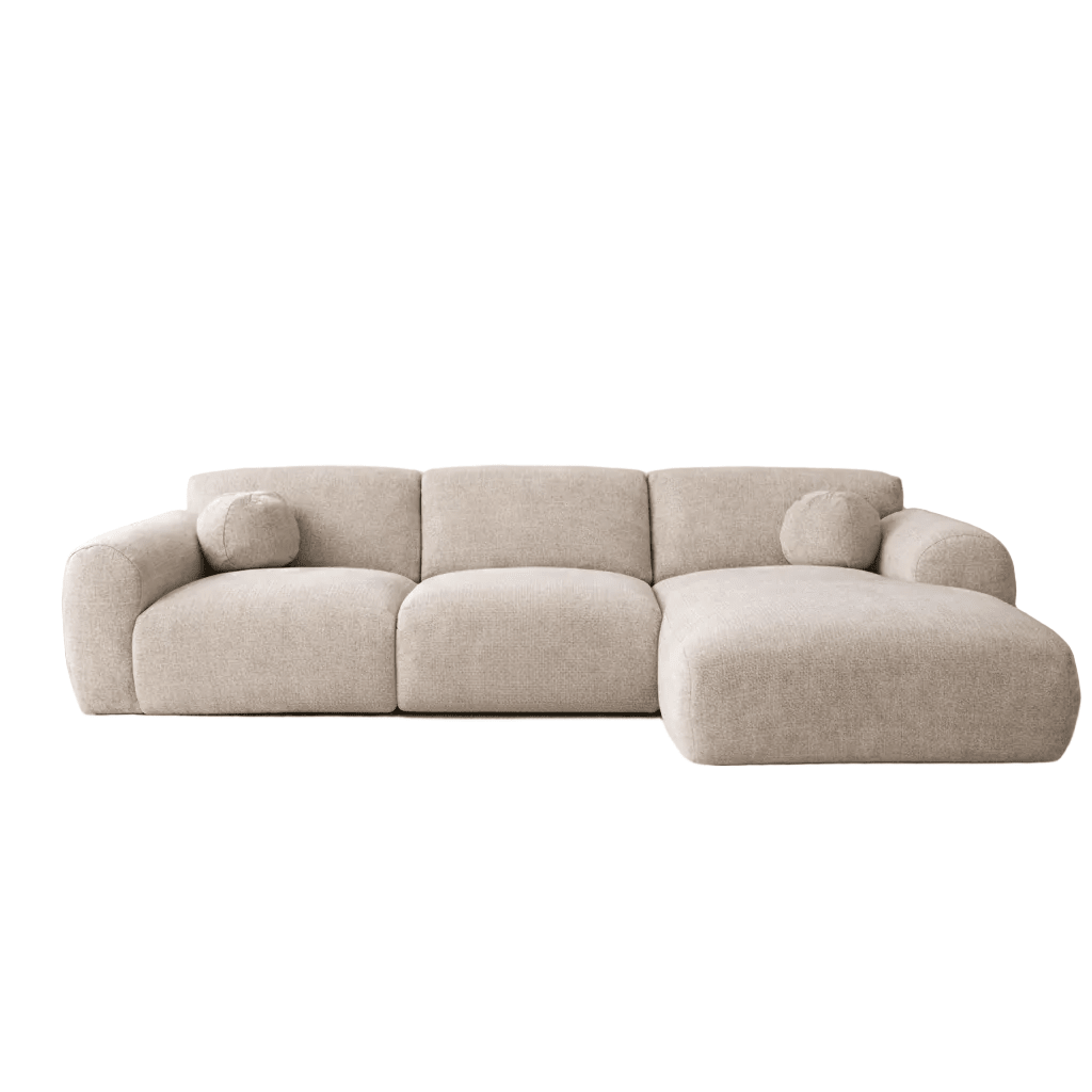 Hoekbank beige chenille stof - 292x169 cm - Shane - rechts