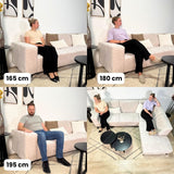 Hoekbank met chaise longue taupe chenille stof Manon - rechts