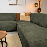 Industriële hoekbank olijfgroen eco-leer Brisbane - rechts