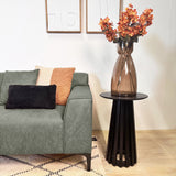 Hoekbank met compacte lounge groen microvezel Davidson - links