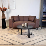 2,5-zits bank bruin microvezel stof Davidson