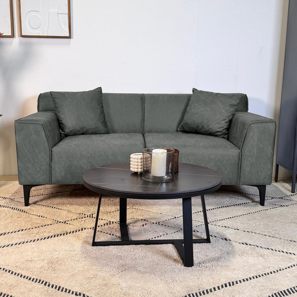 2,5-zits bank groen microvezel stof Davidson