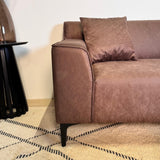 3-zits bank bruin microvezel stof Davidson