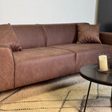 3-zits bank bruin microvezel stof Davidson