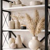 Industriële Boekenkast Ely Wit Hout Melamine - Zwart Frame - 180x90 cm