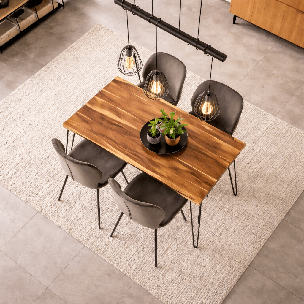 Industriële Eettafel Novi Acaciahout 130x70