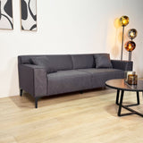 3-zits bank antraciet microvezel stof Davidson