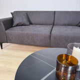 3-zits bank antraciet microvezel stof Davidson