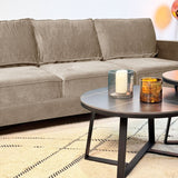 3-zits Bank Kale Velvet Crème - comfortabele losse kussens