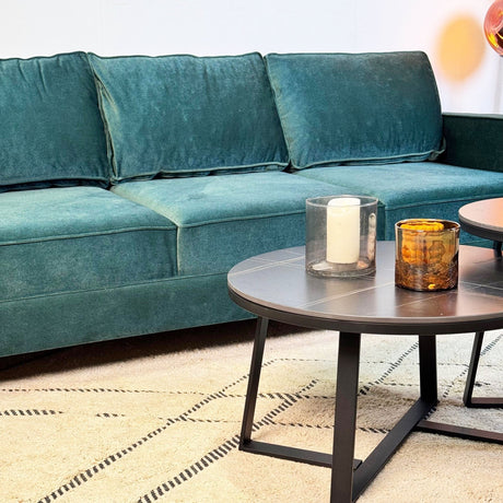 3-zits Bank Kale Velvet Groen - comfortabele losse kussens