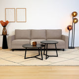 3-zits Bank Kale linnen stof taupe - comfortabele kussens