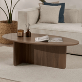 Kiezelvormige salontafel Walnoot Japandi - 120 x 60 cm - Baro