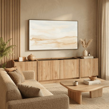 Tv-meubel Japandi eikenlook melamine antraciet Lowen 180 cm