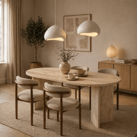 Hanglampen - Luxe Hanglamp Wit Ø50 cm en Ø50 cm – Glasvezel kappen - Eleonora - Dimehouse