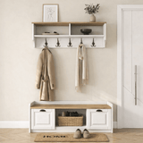 Meubelsets - Meubelset Kapstok - Schoenenkast - Wit - Eiken Melamine - Hally - Dimehouse