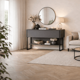 Modern Dressoir Antraciet Luxe 120x80x30 - Zwart Frame - Eén Vak