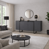 Modern Dressoir Antraciet Luxe 160x80x35 - Zwart Frame